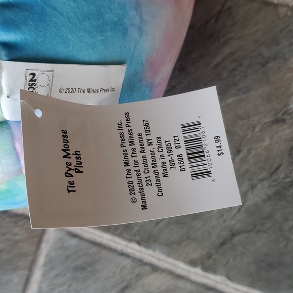 2 Scoops Tie Dye Mouse Plush - Picture 2 of 2